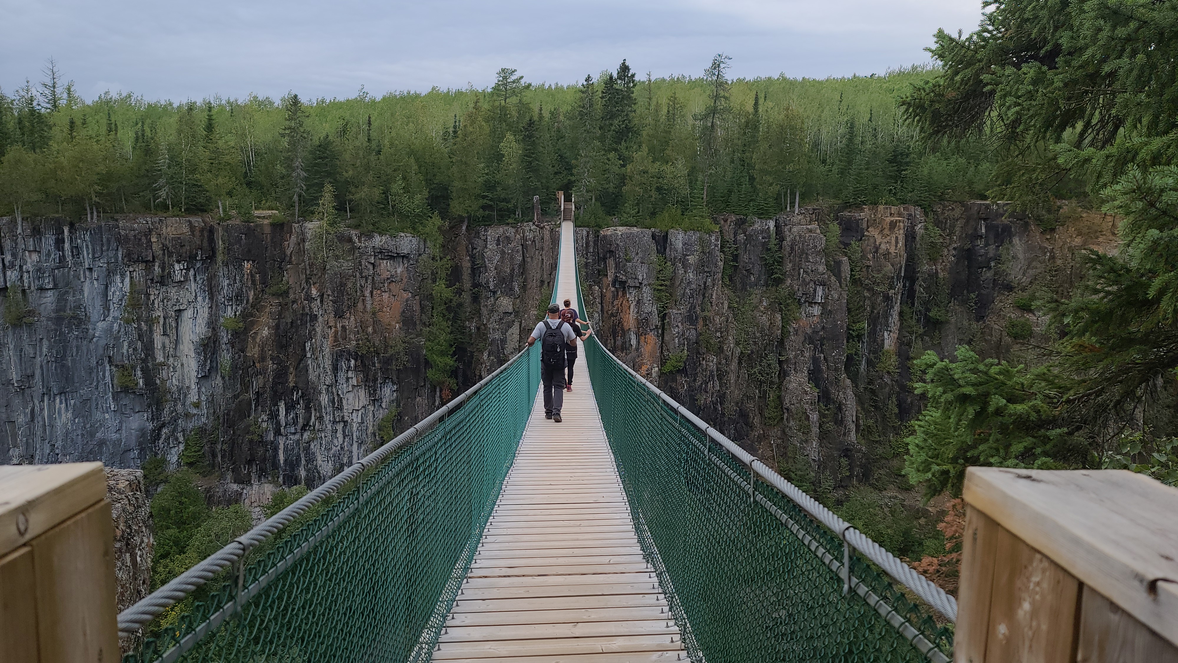 Suspension bridge across an Ontario canyon